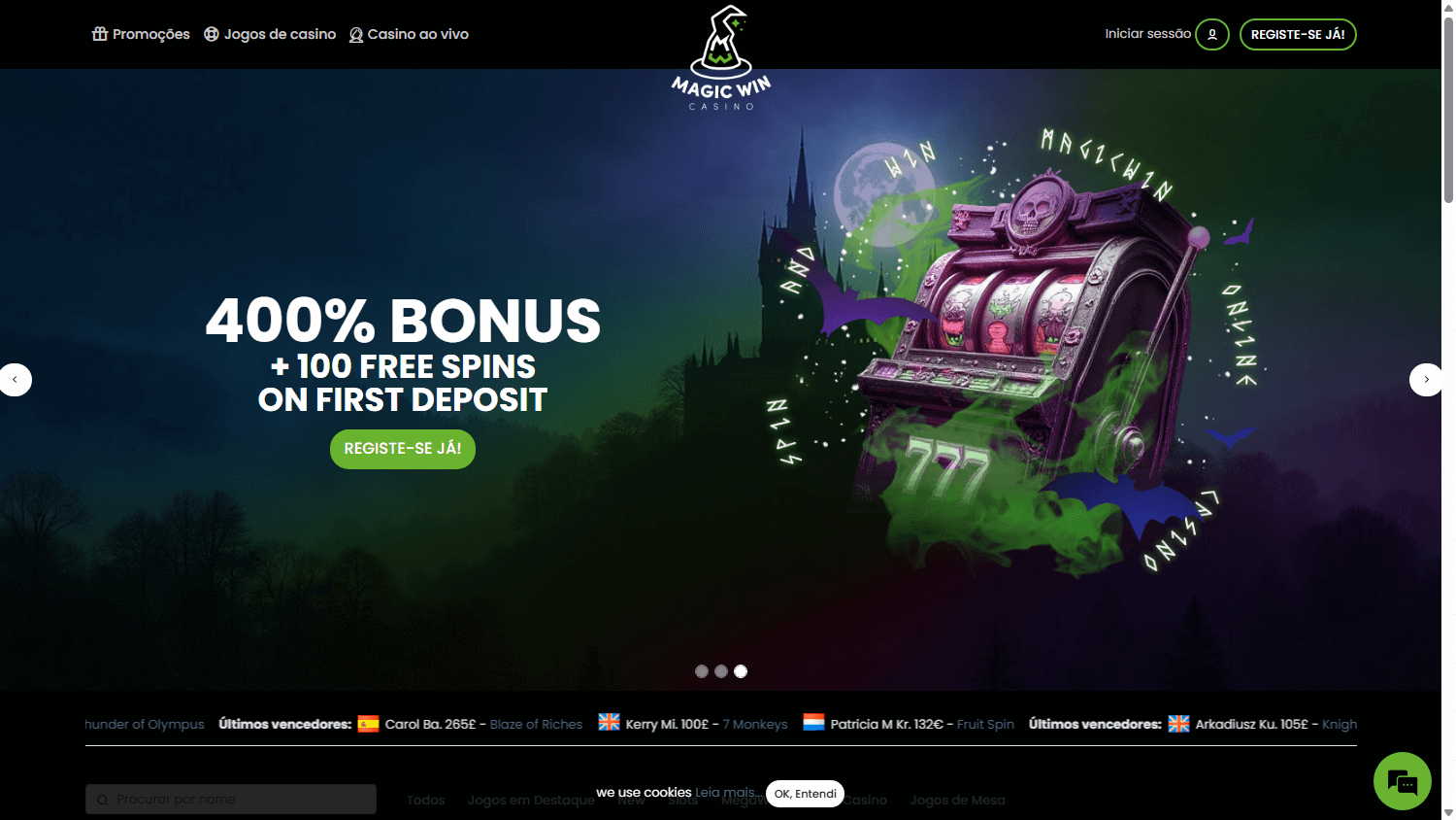 Magic Win Casino Skærmbillede til computer